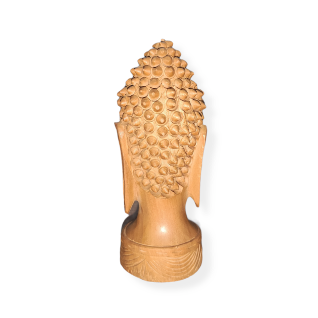 Wooden Buddha Head Showpiece 6 Inch - Image 3