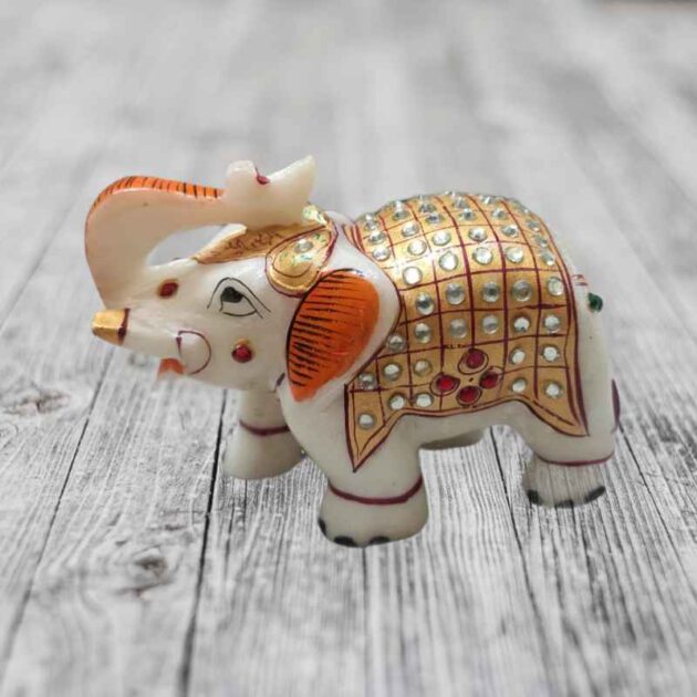 Rajasthani Marble Elephant Showpiece - Image 2