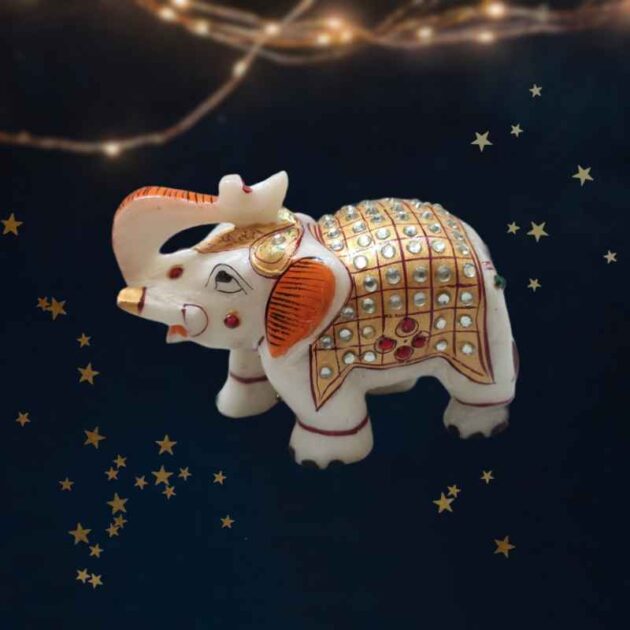 Rajasthani Marble Elephant Showpiece