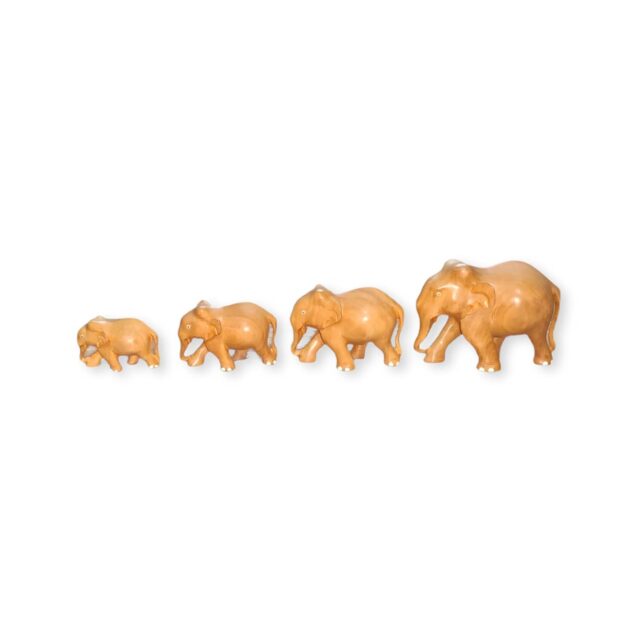 Handmade Rajasthani Wooden Elephant Set of 4 | Wooden Home Decor Gift Item - Image 3